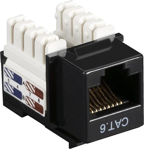 Black Box Cat6 Value Line Keystone Jack, Black, 25-Pack in Saudi Arabia