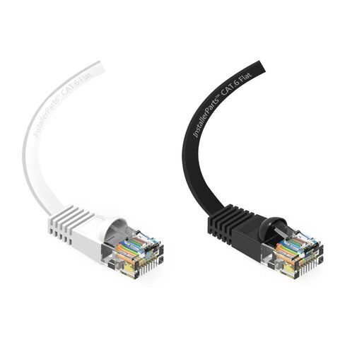InstallerParts (10 حزم كابل إيثرنت CAT6 كابل مسطح 4 قدم - أبيض - سلسلة احترافية - شبكة 10 جيجابت/ثانية/كابل إنترنت عالي السرعة، 550 ميجا هرتز in Saudi Arabia