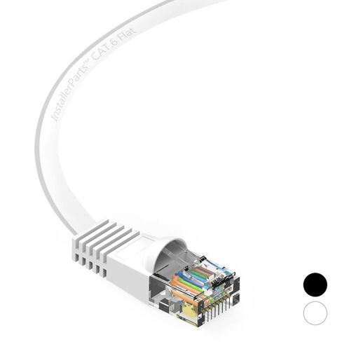 InstallerParts (10 حزم كابل إيثرنت CAT6 كابل مسطح 4 قدم - أبيض - سلسلة احترافية - شبكة 10 جيجابت/ثانية/كابل إنترنت عالي السرعة، 550 ميجا هرتز in Saudi Arabia