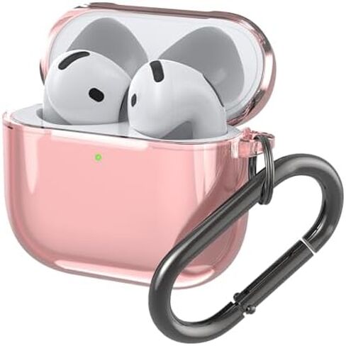 حافظة لجهاز AirPods 4 غطاء ناعم من السيليكون غطاء شفاف مضاد للسقوط للرجال والنساء (أسود شفاف) in Saudi Arabia