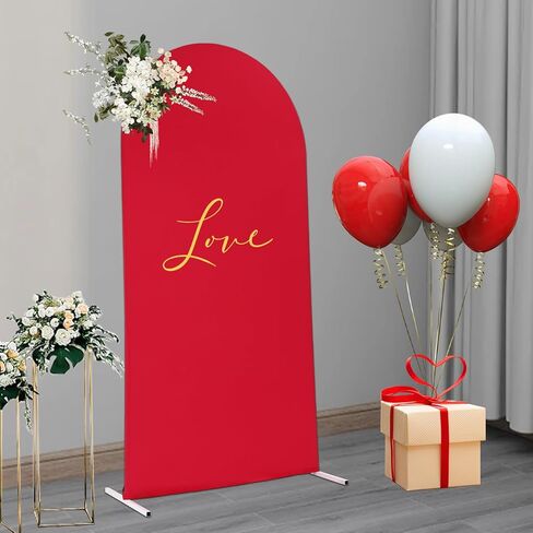 Wedding Arch Decor Metal Frame - 2m Tall White Arched Backdrop Stand for Floral Arrangements, Birthday Party & Event Decor - Includes Fabric Red Cover & Tools in Saudi Arabia