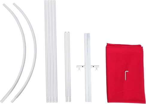 Wedding Arch Decor Metal Frame - 2m Tall White Arched Backdrop Stand for Floral Arrangements, Birthday Party & Event Decor - Includes Fabric Red Cover & Tools in Saudi Arabia