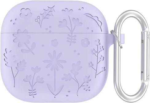for AirPods 4 Case Cover with Keychain Printed Silicone Earphone Cases Soft Skin Protective Case Anti-Drop Earphone Cover (Light Pink) in Saudi Arabia