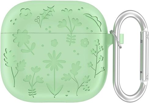 for AirPods 4 Case Cover with Keychain Printed Silicone Earphone Cases Soft Skin Protective Case Anti-Drop Earphone Cover (Light Pink) in Saudi Arabia