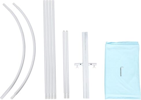 Wedding Arch Decor Metal Frame - 2m Tall White Arched Backdrop Stand for Floral Arrangements, Birthday Party & Event Decor - Includes Fabric Blue Cover & Tools in Saudi Arabia