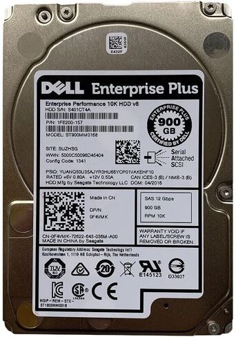 F4VMK DELL 900GB 10K 2.5 SAS 12Gb/s HDD ENTERPRISE PLUS EQUALLOGIC KIT FORPS6100XS، PS6100XV، PS6100X، PS6100S، PS6110XS، PS6110XV، PS6110S، PS6110X، PS4100E، PS4110XV (متجدد) in Saudi Arabia