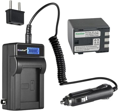 Kastar 2-Pack NB-2L24 BP-2L24 Battery and LCD AC Charger Compatible with Canon MVX300, MVX300i, MVX330i, MVX350i, iVIS DC301, iVIS DC310, iVIS DC320, iVIS DC330, iVIS DC410, iVIS DC420, Elura 40 MC in Saudi Arabia