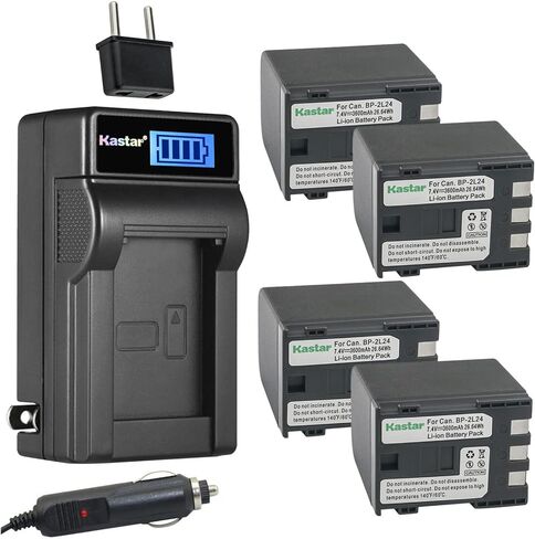 Kastar 2-Pack NB-2L24 BP-2L24 Battery and LCD AC Charger Compatible with Canon MVX300, MVX300i, MVX330i, MVX350i, iVIS DC301, iVIS DC310, iVIS DC320, iVIS DC330, iVIS DC410, iVIS DC420, Elura 40 MC in Saudi Arabia