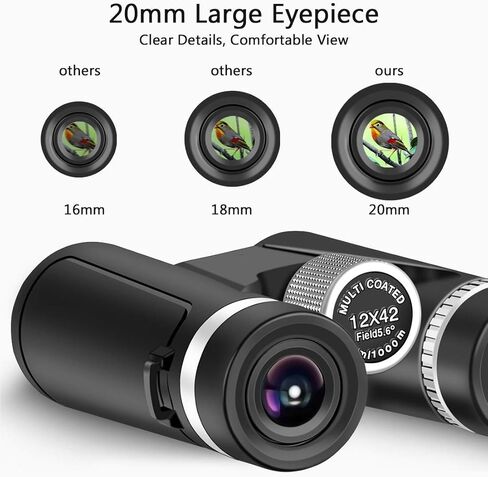 Telescope High Power Binoculars High Definition Binoculars 12X42 Waterproof Binoculars for Sightseeing Wildlife Watching Bird Watching Travel Outdoor Sports Portable in Saudi Arabia