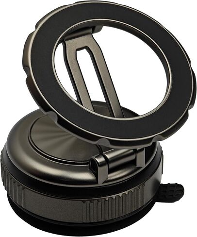 Magnetic Phone Holder for Car, Vacuum Suction Cup Magsafe Car Mount with N55 Magnets, Foldable Aluminum Phone Mount Compatible with iPhone 17 16 15 14 13 12 and All Magsafe Cases in Saudi Arabia