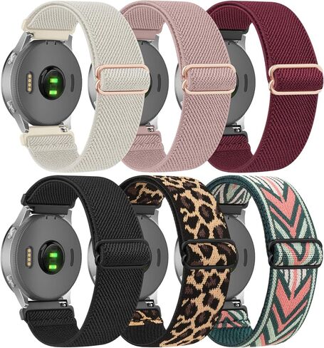 6 عبوات من الأربطة المرنة لساعة Garmin Vivoactive 6 / Vivoactive 5، 20 ملم سريعة الإصدار، حزام رياضي ناعم قابل للتمدد لـ Garmin Vivoactive 6 / Vivoactive 5 / Vivoactive 3 للنساء والرجال in Saudi Arabia