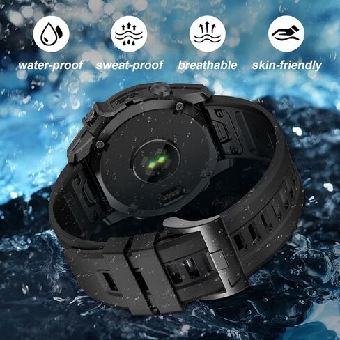 أشرطة EZMVZKU 26 مم سهلة التركيب لـ Garmin Fenix ​​8 AMOLED/8 Pro 51 مم/7X/7XPro Sapphire Solar Watchands بديلة لـ Fenix ​​6X/6X Pro/5X/5X Plus/Enduro 3/2/Quatix 8/epix Pro/Descent Mk3i/Tactix 8 51 مم in Kuwait