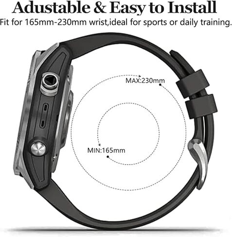 أشرطة EZMVZKU 26 مم سهلة التركيب لـ Garmin Fenix ​​8 AMOLED/8 Pro 51 مم/7X/7XPro Sapphire Solar Watchands بديلة لـ Fenix ​​6X/6X Pro/5X/5X Plus/Enduro 3/2/Quatix 8/epix Pro/Descent Mk3i/Tactix 8 51 مم in Kuwait