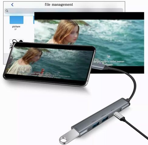 محول USB C 4 في 1، منفذ شاحن PD من النوع C متوافق مع Samsung Galaxy A16/A15/A14/A13 5G، مقسم USB in Kuwait