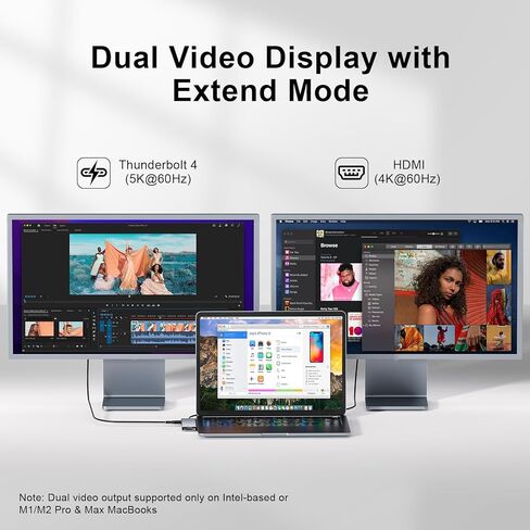 موزع USB C، محول USB 7 في 2 لجهاز MacBook Pro/Air، قاعدة Thunderbolt 4 مع 4K HDMI، 100 واط PD، 40 جيجابت في الثانية، USB-C 3.0، 2 USB-A 3.0، قارئ بطاقة SD/TF، ​​محور USB لجهاز MacBook Pro/Air M1/M2/M3/M4 in Kuwait