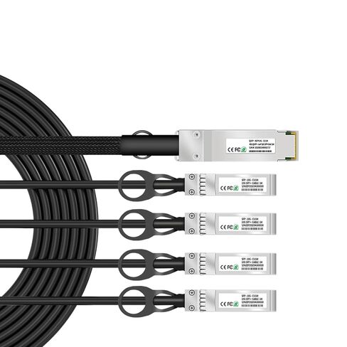 40G QSFP+ إلى 4x10G SFP+ كابل توصيل مباشر، 0.5M/1.64FT كابل DAC Twinax 30AWG/26AWG كابل نحاسي سلبي عالي السرعة لتوصيل مباشر لـ H3C/Cisco/Intel/العلامات التجارية الأخرى in Kuwait