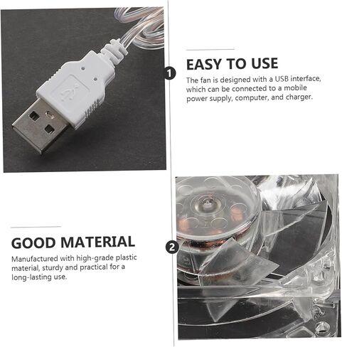 jojofuny مروحة تبريد قفص الحيوانات الأليفة الأكريليك الصغيرة لقابس USB للهامستر في مروحة الصيف للحيوانات الأليفة الصغيرة مع تبريد متساوي وتصميم مضغوط خفيف الوزن in Kuwait
