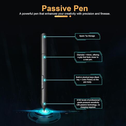 تابلت رسم الرسومات Zopsc مع قلم خالٍ من البطارية بحساسية الضغط 8192، تابلت فني رقمي مقاس 10 × 6 بوصات لأنظمة التشغيل السائدة في السوق in Saudi Arabia