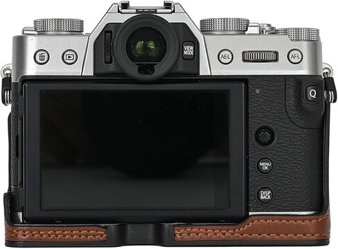 حافظة X-T30 III/II، مصنوعة يدويًا من جلد البولي يوريثان، غطاء حقيبة نصف كاميرا، إصدار فتحة سفلية لـ Fujifilm XT30 X-T30 III/II مع صندوق صغير لحزام الرقبة (قهوة) in Saudi Arabia