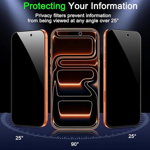 3Pack Privacy Screen Protector for iPhone 17 Pro Max [6.9 inch]+3Pack Camera Lens Protector,Impact-Protection, Anti Spy Private Tempered Glass[9H Hardness]-HD in Saudi Arabia