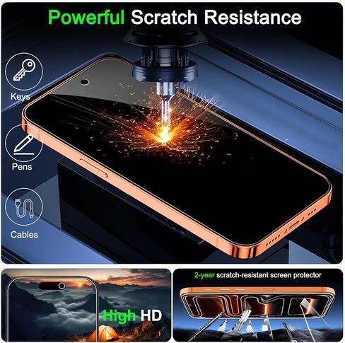 3Pack Privacy Screen Protector for iPhone 17 Pro Max [6.9 inch]+3Pack Camera Lens Protector,Impact-Protection, Anti Spy Private Tempered Glass[9H Hardness]-HD in Saudi Arabia