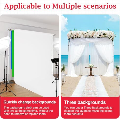EMART خلفية الوقوف الثقيلة 10x10Ft، ثلاثة أنابيب العارضة وستارة مجموعة دعم خلفية الصورة، إطار معدني قابل للتعديل مع قاعدة مسطحة لديكورات حفل زفاف عيد ميلاد in Saudi Arabia