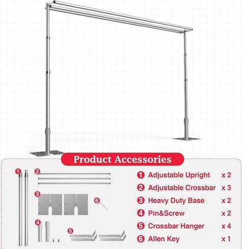 EMART خلفية الوقوف الثقيلة 10x10Ft، ثلاثة أنابيب العارضة وستارة مجموعة دعم خلفية الصورة، إطار معدني قابل للتعديل مع قاعدة مسطحة لديكورات حفل زفاف عيد ميلاد in Saudi Arabia