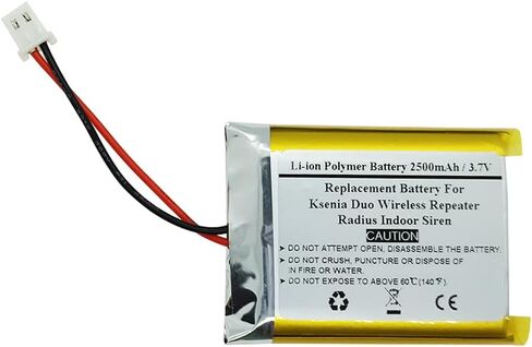 3.7V 2500mAh Replacement Battery for Ksenia Duo Wireless Repeater, Radius Indoor Siren, KSI7207008.000 in Saudi Arabia