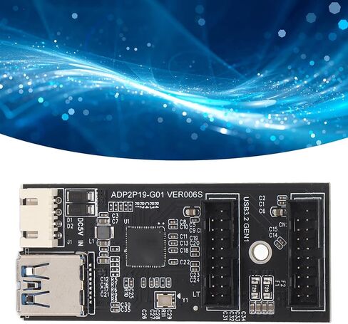aqxreight USB3 2 GEN1 بطاقة محول نقل 5 جيجابت في الثانية مستقرة على نطاق واسع متوافقة على نطاق واسع 19PIN إلى 2 منفذ 19PIN للوحة الأم المكتبية وناقل الحركة يضمن USB3 in Saudi Arabia