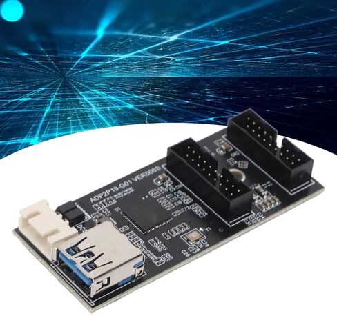 aqxreight USB3 2 GEN1 بطاقة محول نقل 5 جيجابت في الثانية مستقرة على نطاق واسع متوافقة على نطاق واسع 19PIN إلى 2 منفذ 19PIN للوحة الأم المكتبية وناقل الحركة يضمن USB3 in Saudi Arabia