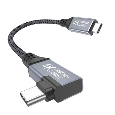 كابل USB C قصير 6 بوصة بزاوية يمنى 240 وات، كابل USB C 3.2 Gen 2 لنقل البيانات بسرعة 20 جيجابت في الثانية، 4K، سلك USB من النوع C 90 درجة، شحن سريع 0.5 قدم متوافق مع iPhone 17/16، MacBook، Galaxy S25، iPad in Kuwait