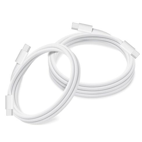 عبوتان لكابل USB C إلى USB C (3.3 قدم + 5 أقدام)، كابل شحن سريع من النوع C 60 وات، مجدول من النايلون، للمنزل/المكتب/السفر، متوافق مع iPhone 17/16/15، MacBook، Samsung، iPad، الكمبيوتر المحمول in Kuwait