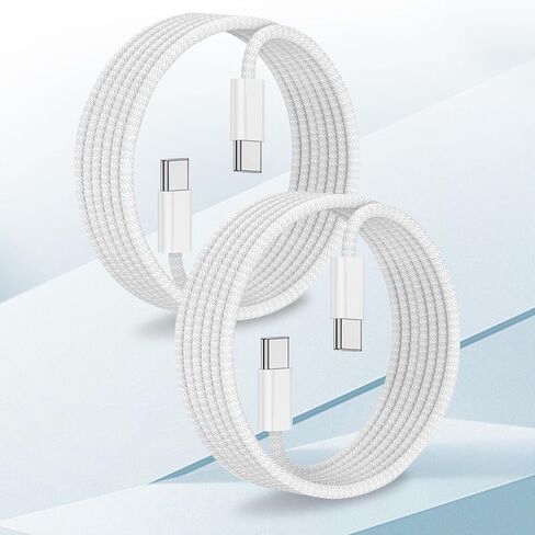 USB C to USB C Cable(1 Pack,3.3FT),Type-C to Type-C Cable 60W Braided Fast Charging Cable for iPhone 17 Pro Max/Air/17 Pro/17/iPhone 16 Pro Max/16 Pro/15 Plus/15 Pro Max,iPad Series,Samsung-White in Saudi Arabia