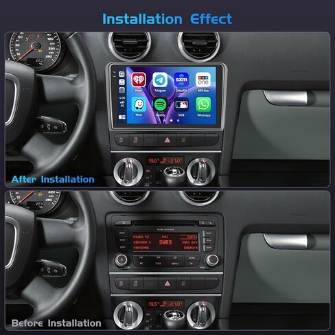 4G 128G for Audi A3 2003-2012/S3 2006-2012/RS3 2011-2012 راديو CarPlay 9 بوصة شاشة لمس Incell ستيريو سيارة أندرويد 15 أندرويد أوتو بلوتوث 5.0 GPS واي فاي 15UI كاميرا احتياطية in Saudi Arabia