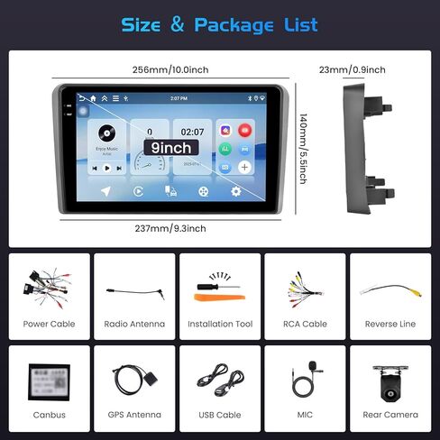 4G 128G for Audi A3 2003-2012/S3 2006-2012/RS3 2011-2012 راديو CarPlay 9 بوصة شاشة لمس Incell ستيريو سيارة أندرويد 15 أندرويد أوتو بلوتوث 5.0 GPS واي فاي 15UI كاميرا احتياطية in Saudi Arabia