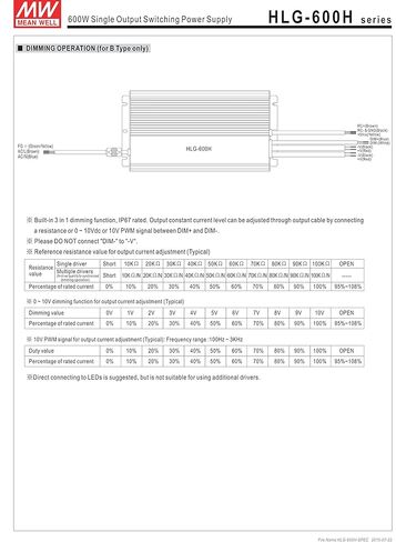 HLG-600H-48B AC/DC LED مزود طاقة 600 وات فردي 10 سنون in Kuwait