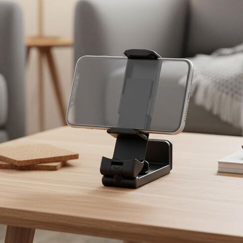Cell Phone Stand - Foldable Adjustable Desk Phone Holder for Office Home, 360° Rotation, Compatible with All Mobile Phones in Saudi Arabia