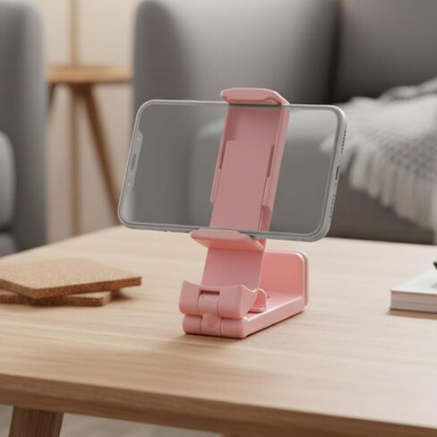 Cell Phone Stand - Foldable Adjustable Desk Phone Holder for Office Home, 360° Rotation, Compatible with All Mobile Phones in Saudi Arabia