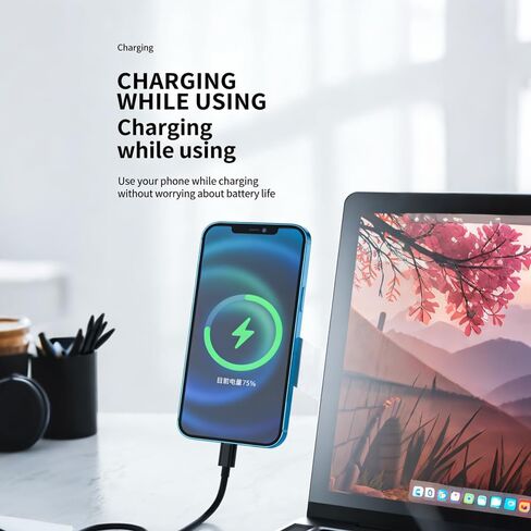 Multifunctional Stand for Laptop Edge, Adjustable Black Phone Holder for Dual-Screen Setup in Saudi Arabia