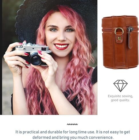 Portable Waterproof Camera Lens Case Shockproof Lens Storage Pouch for DSLR and Mirrorless Cameras Brown in Saudi Arabia
