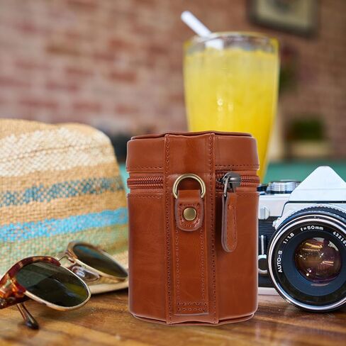 Portable Waterproof Camera Lens Case Shockproof Lens Storage Pouch for DSLR and Mirrorless Cameras Brown in Saudi Arabia