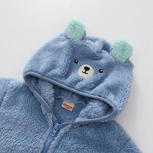 Toddler Baby Boy Girl Fleece Jacket Animal-shaped Hooded Zipper Long Sleeve Warm Winter Outerwear Coat in Saudi Arabia
