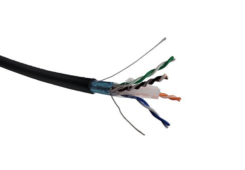 1000ft CAT6e Shielded Solid Copper Direct Burial Outdoor Ethernet Cable (23AWG, Black) with 20 Shielded RJ45 Connectors (TR4-560EBDB-7SC) in Saudi Arabia