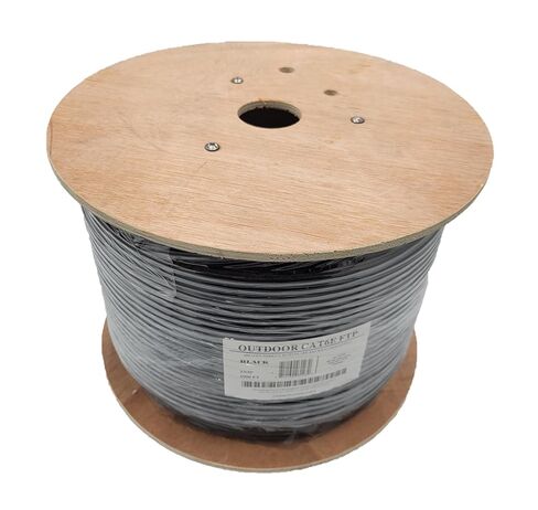 1000ft CAT6e Shielded Solid Copper Direct Burial Outdoor Ethernet Cable (23AWG, Black) with 20 Shielded RJ45 Connectors (TR4-560EBDB-7SC) in Saudi Arabia