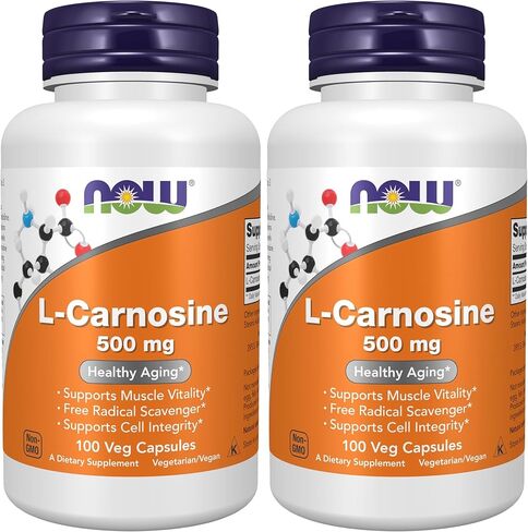 NOW Supplements, L-Carnosine (Beta-Alanyl-L-Histidine) 500 mg, Healthy Aging, 100 Veg Capsules in Saudi Arabia
