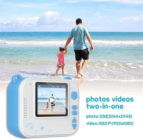 Kids Camera Instant Print Camcorder Kids Digital Video Camera 8M Toddler Birthday Gift Boys Toys Age 3 4 5 6 7 8 9 10 11 12 Year Old Magic Fun Children Camera with Print Paper in Saudi Arabia