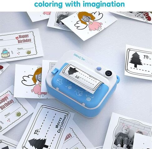 Kids Camera Instant Print Camcorder Kids Digital Video Camera 8M Toddler Birthday Gift Boys Toys Age 3 4 5 6 7 8 9 10 11 12 Year Old Magic Fun Children Camera with Print Paper in Saudi Arabia