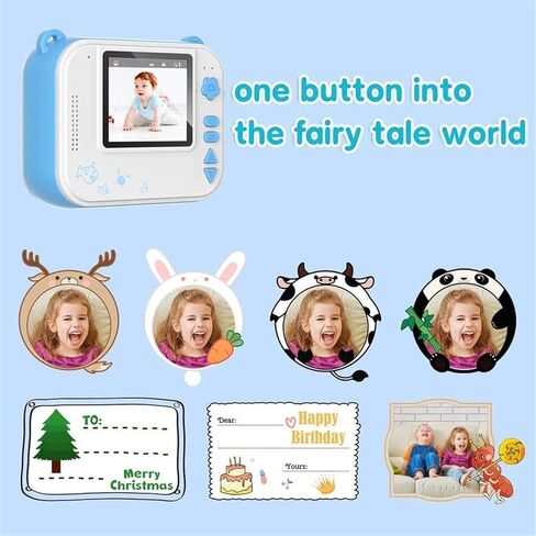 Kids Camera Instant Print Camcorder Kids Digital Video Camera 8M Toddler Birthday Gift Boys Toys Age 3 4 5 6 7 8 9 10 11 12 Year Old Magic Fun Children Camera with Print Paper in Saudi Arabia