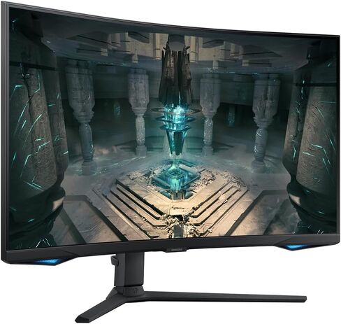 شاشة الألعاب Samsung Odyssey G6 Series QHD مقاس 32 بوصة، 240 هرتز، 1 مللي ثانية، منحني 1000R، حامل قابل للتعديل دوار وإمالة، أسود، مع كابل GSF HDMI in Saudi Arabia