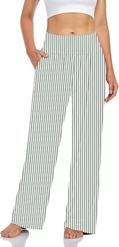 UEU Women's Cozy Thin High Waisted Sleep Yoga Pants Casual Loose Fit Sweatpants Comfy Lounge Pjs Pajamas Sweat Pant with Pockets in Kuwait